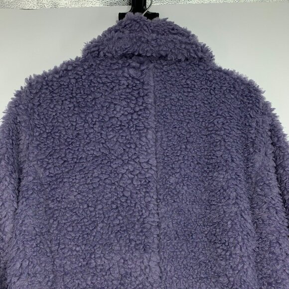 Torrid 0 Maxi Coat Size 12 Purple Soft Sherpa Open Front Lined NWT - Picture 14 of 15